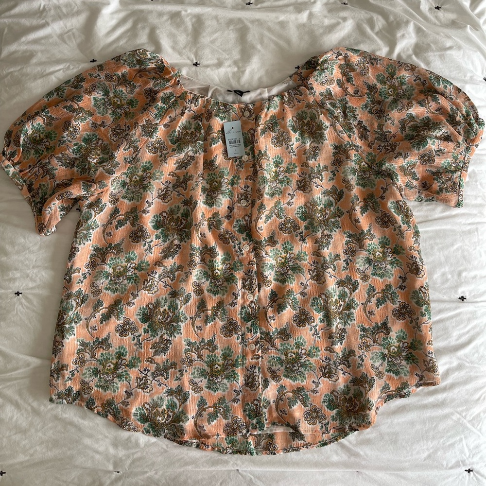 Peach floral Ann Taylor blouse